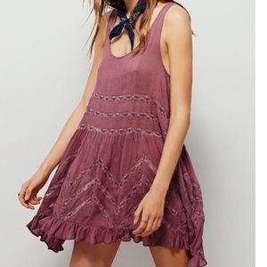 Free People Voile and Lace Trapeze Slip